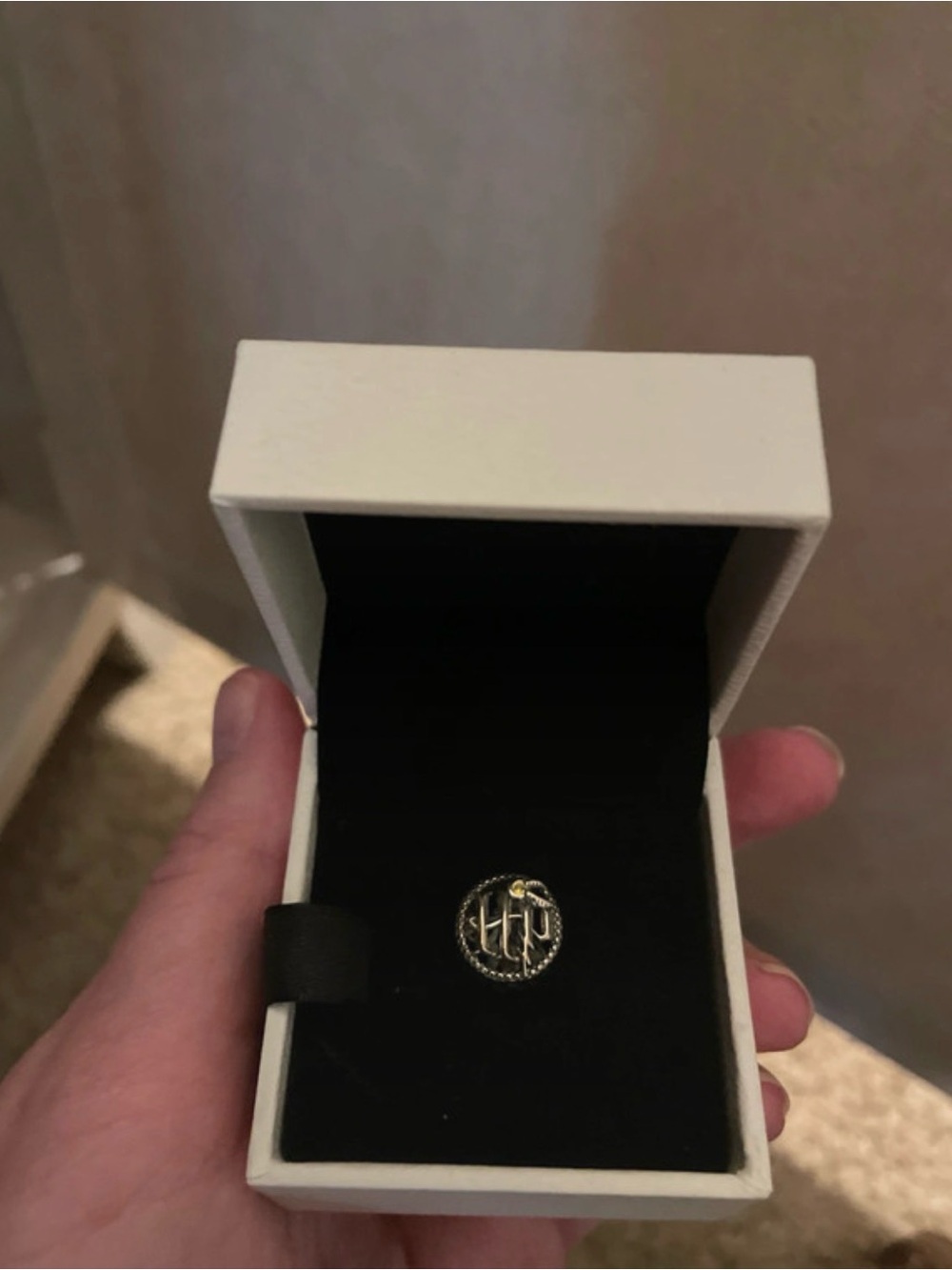New Pandora Harry Potter Round Monogram Pendant Charm in Silver Tone